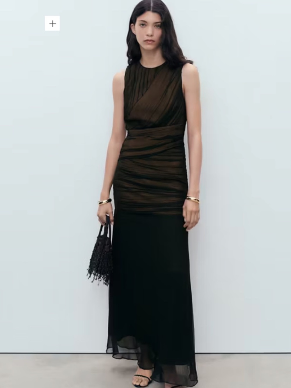 Mango ruched evening  gown